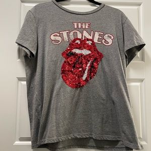 H&M Sequin Rolling Stones Tee